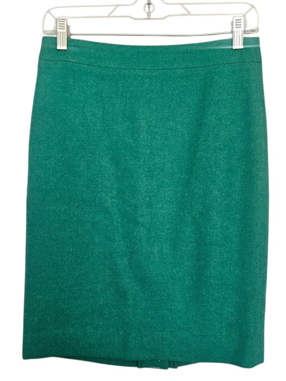 NWT J Crew The Pencil Skirt Women's SZ 0 Green Wool Blend Lined Career Preppy
